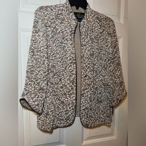 Alex Evenings Sparkle Beige White Black Jacket Formal XL Glitter NWT Fancy Party
